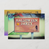 Invitation de panneau de motel effrayant (Devant / Derrière)