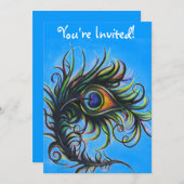 Invitation de paon avec des mots (Devant / Derrière)