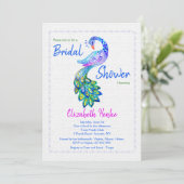 Invitation de paon d'aquarelle (Debout devant)