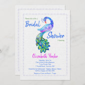 Invitation de paon d'aquarelle (Devant / Derrière)