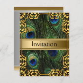 Invitation de paon d'or Toute partie (Devant / Derrière)