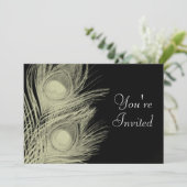 Invitation de paon - noire et blanche (Debout devant)