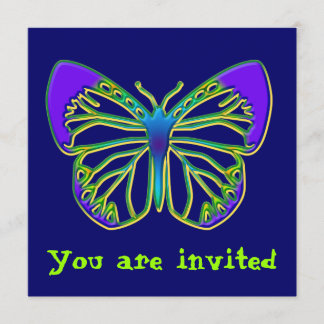 Invitation de papillon bleu brillant