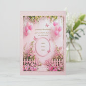 invitation de papillon rose mignon (Debout devant)