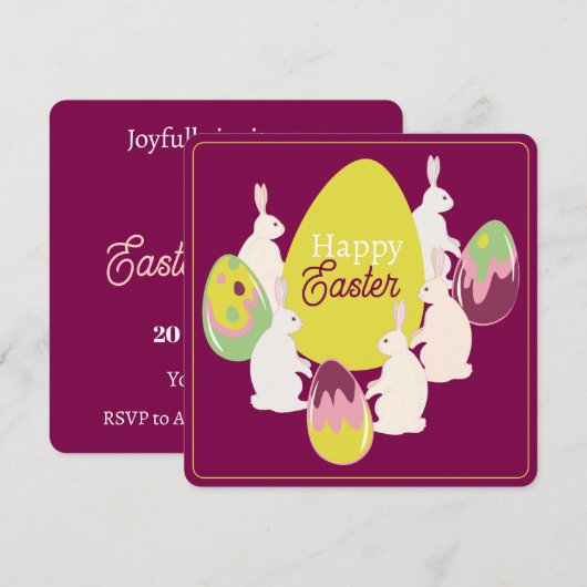 Invitation de Pâques. (Devant / Derrière)