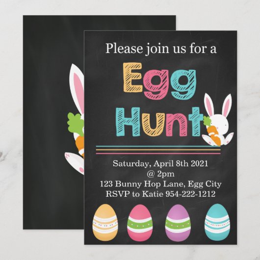 Invitation de Pâques (Devant / Derrière)