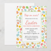 Invitation de Pâques à bordure florale (Devant / Derrière)