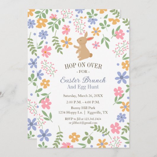 Invitation de Pâques amusant lapin mignon pour bru (Devant / Derrière)