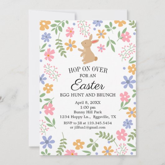 Invitation de Pâques amusant lapin mignon pour bru (Devant)