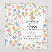 Invitation de Pâques amusant petit lapin pour brun (Devant / Derrière)