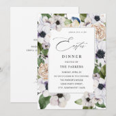 Invitation de Pâques Anemone White Floral (Devant / Derrière)