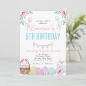 Invitation de Pâques, anniversaire de Bunny (Debout devant)