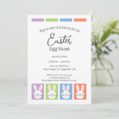 Invitation de Pâques avec des carrés de lapin, cha (Debout devant)