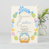 Invitation de Pâques Brunch Chasse aux Oeufs Lapin (Debout devant)