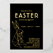 Invitation de Pâques Brunch Gold Foil (Recto)