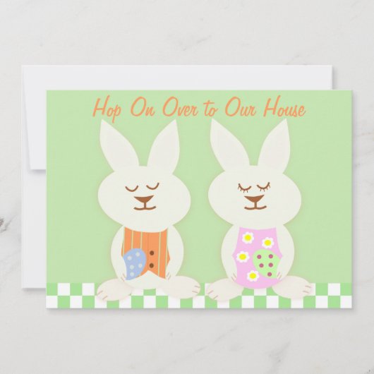 Invitation de Pâques Bunnies (Devant)