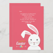 Invitation de Pâques Bunny Blanc (Devant / Derrière)