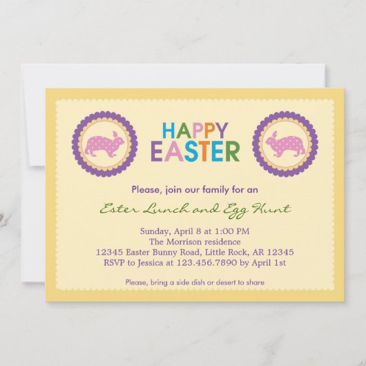 Invitation de Pâques colorée (Devant)