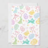 Invitation de Pâques de printemps, Lapin dessiné à (Dos)