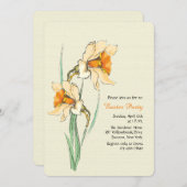 Invitation de Pâques Double Narcisse (Devant / Derrière)