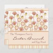 Invitation de Pâques en fleurs sucrées (Devant / Derrière)
