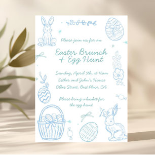 Invitation de Pâques Fantaisiste pour Brunch & Cha