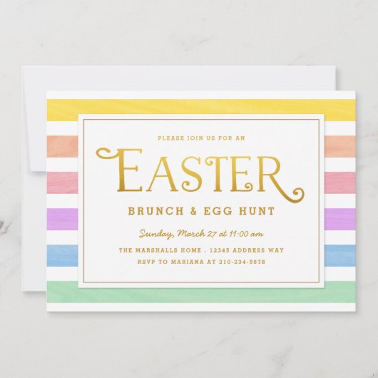 Invitation de Pâques Festive et Bright Pastel (Devant)