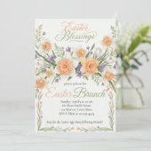Invitation de Pâques Florale Abricot Botanique Vin (Debout devant)