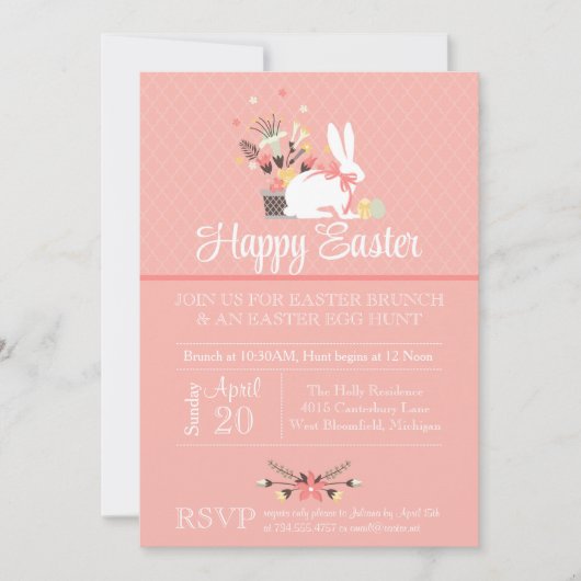 Invitation de Pâques, Invitation de chasse aux oeu (Devant)