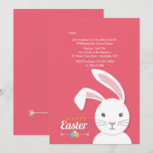 Invitation de Pâques Lapin Blanc (Devant / Derrière)