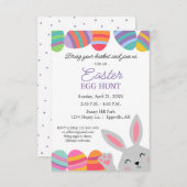 Invitation de Pâques Lapin Mignon Oeufs Jolis (Devant / Derrière)