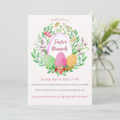 Invitation de Pâques pour brunch Couronne florale  (Debout devant)