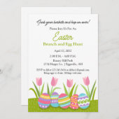 Invitation de Pâques pour brunch et chasse aux œuf (Devant / Derrière)