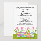 Invitation de Pâques pour brunch et chasse aux œuf (Devant / Derrière)