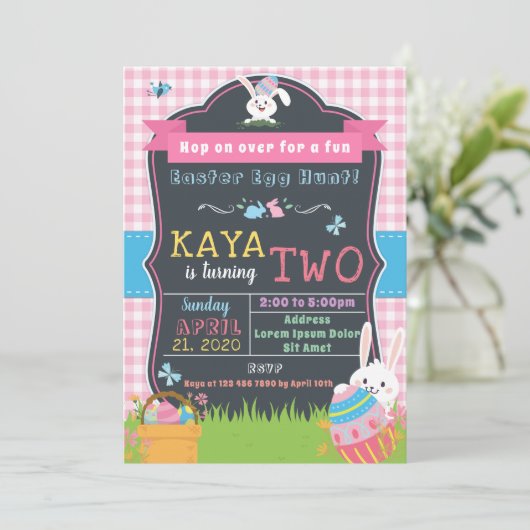 Invitation de Pâques pour Fille (Debout devant)