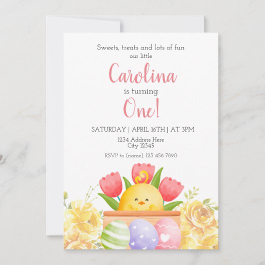 Invitation de Pâques premier anniversaire (Devant)