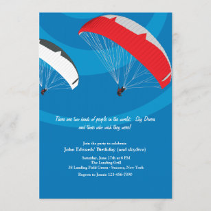 Invitations Faire Part Cartes Saut Parachute Zazzle Be