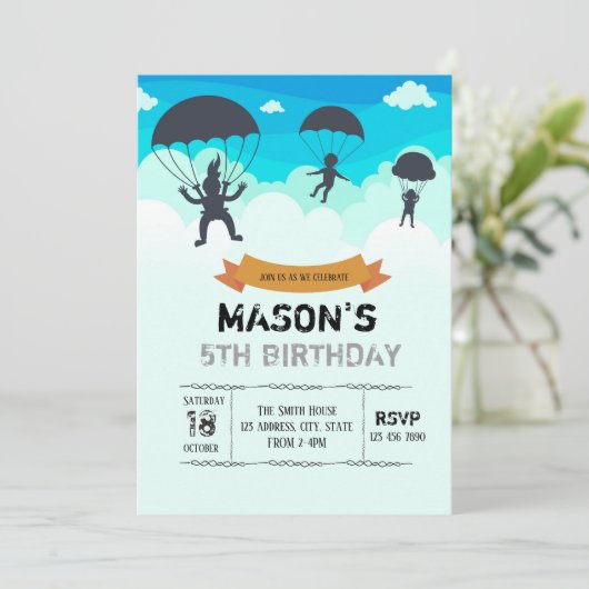 Invitation de parachutisme (Debout devant)