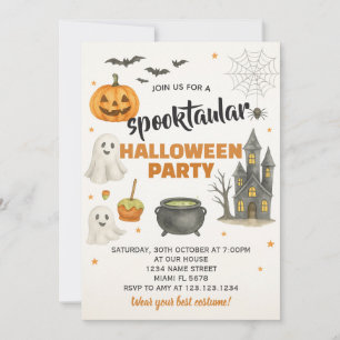 Invitation de parti de bloc Halloween modifiable