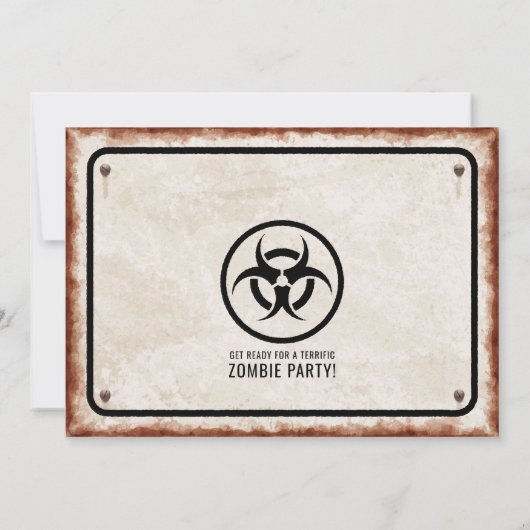 Invitation de parti sur le thème des zombies avec (Dos)
