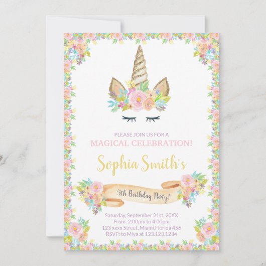 Invitation de parti Whimsical et élégant (Devant)