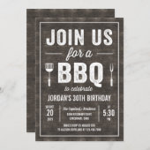 Invitation de partie BBQ en bois rustique RWC (Devant / Derrière)