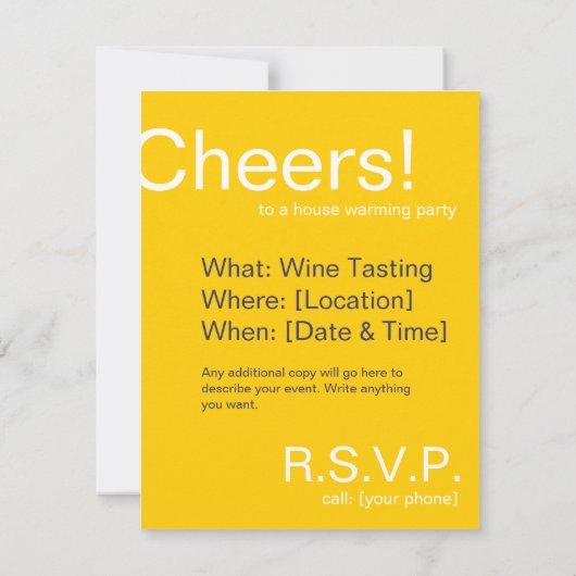 Invitation de partie d'acclamations (Dos)