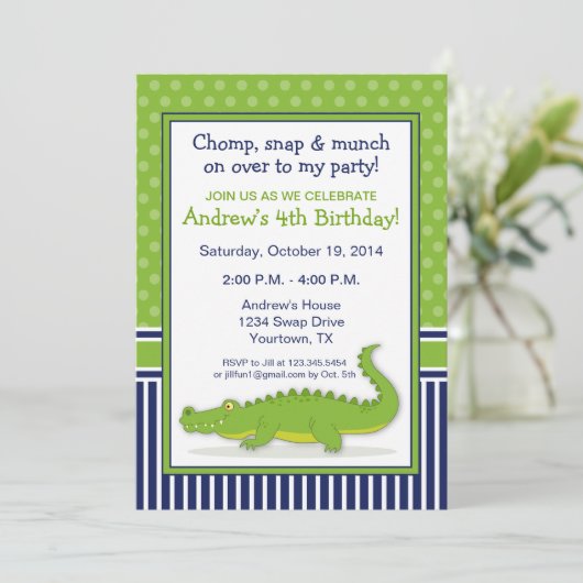 Invitation de partie d'alligator (Debout devant)