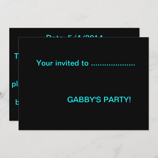 invitation de partie d'amusement (Devant / Derrière)