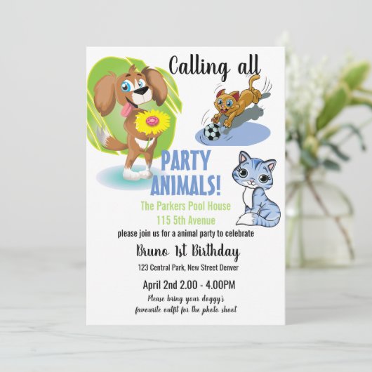 Invitation de partie d'animal familier (Debout devant)