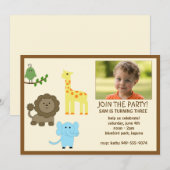 Invitation de partie d'anniversaire de enfant (Devant / Derrière)