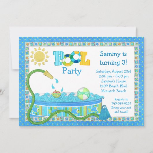 Invitation de partie d'anniversaire de enfant de (Devant)