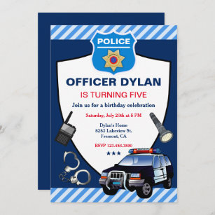 Invitations Faire Part Cartes Anniversaire Policiers Zazzle Be