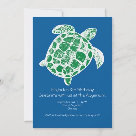 Invitation de partie d'anniversaire de enfant de (Devant)